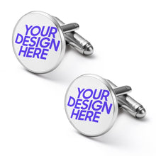 Cargar imagen en el visor de la galería, Gemelos de aleación para hombre de alta calidad para camisas personalizado con patrón foto texto