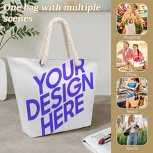 Cargar imagen en el visor de la galería, Bolsa de Cuerda de Cáñamo de Gran Capacidad XB0601066 personalizado con patrón foto texto (impresión de imagen única)