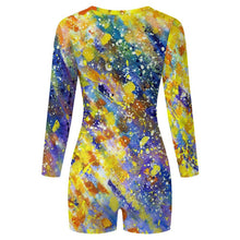Cargar imagen en el visor de la galería, Long-sleeved Bodysuit Shorts Colorful Splash Ink