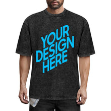 Cargar imagen en el visor de la galería, Camiseta de manga corta con hombros caídos estilo boutique retro personalizado con patrón foto texto