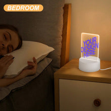 Cargar imagen en el visor de la galería, Luz nocturna acrílica con base redonda de plástico personalizado con patrón foto texto