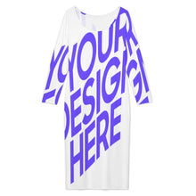 Cargar imagen en el visor de la galería, Vestido holgado de manga larga para mujer ADQ personalizado con patrón foto texto