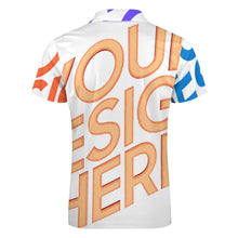 Cargar imagen en el visor de la galería, Polo estampado de algodón puro con cremallera para hombre B470 personalizado con patrón foto texto