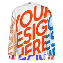 Cargar imagen en el visor de la galería, Suéter unisex de cuello redondo ANR personalizado con patrón foto texto (impresión de imágenes múltiples)
