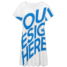 Cargar imagen en el visor de la galería, Vestido de manga corta para mujer LM414 personalizado con patrón foto texto