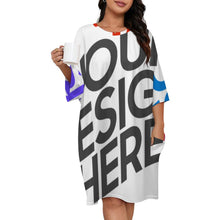 Cargar imagen en el visor de la galería, Camisón holgado de manga corta para mujer talla grande LM475 personalizado con patrón foto texto (impresión de imágenes múltiples)