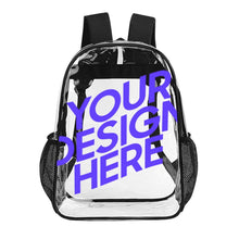 Cargar imagen en el visor de la galería, Mochila Transparente de 43 cm personalizado con patrón foto texto