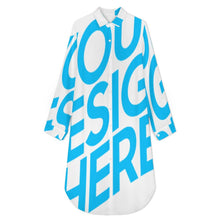 Cargar imagen en el visor de la galería, Camisa larga informal para mujer B43S personalizado con patrón foto texto (impresión de imagen única)