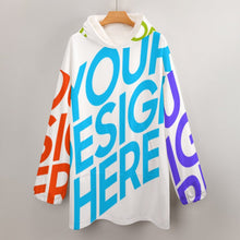 Cargar imagen en el visor de la galería, Abrigo / Sudadera con capucha caliente con forro polar de moda para mujer B412 Personalizado con Foto Logo Patrón Texto (Impresión Completa de múltiples imágenes)