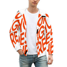 Cargar imagen en el visor de la galería, Chaqueta Gruesa de Velcro Invierno Con Capucha Cremallera para hombre A681 Personalizada con Impresión Completa de una imagen con Foto Logo Patrón Texto