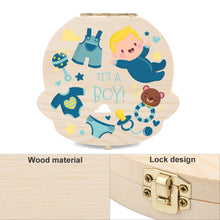 Cargar imagen en el visor de la galería, Caja de dientes de bebé, organizador de madera para niños para dientes de bebé, lindo recipiente de dientes para niños con pinzas y botella lanugo para mantener la memoria de la infancia YT1203000 Personalizado Personalizada con Foto, Texto o Logo
