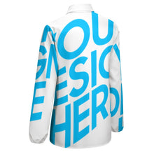 Cargar imagen en el visor de la galería, Camisa / Blusa vintage casual manga larga cuello en V con botones para mujer HS Personalizada con Impresión Completa de múltiples imágenes con Foto Logo Patrón Texto