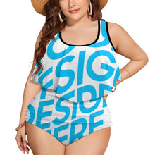 Cargar imagen en el visor de la galería, Traje de baño / Bikini Talla Grande Cintura Alta con Volantes Sexy para Mujer FT5095 Personalizado con Impresión Completa de una imagen con Foto Logo Patrón Texto