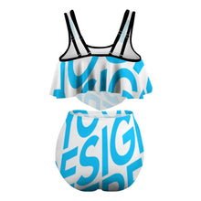 Cargar imagen en el visor de la galería, Traje de baño / Bikini Talla Grande Cintura Alta con Volantes Sexy para Mujer FT5095 Personalizado con Impresión Completa de una imagen con Foto Logo Patrón Texto