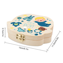 Cargar imagen en el visor de la galería, Caja de dientes de bebé, organizador de madera para niños para dientes de bebé, lindo recipiente de dientes para niños con pinzas y botella lanugo para mantener la memoria de la infancia YT1203000 Personalizado Personalizada con Foto, Texto o Logo