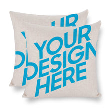 Cargar imagen en el visor de la galería, Funda de Cojín de Algodón y Lino con Impresión a Doble Cara de Diseño Personalizado con Tu Foto o Texto
