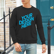 Cargar imagen en el visor de la galería, Sudadera suelto casual con cuello redondo y hombros caídos 100% algodón para hombres A-071 FS0816096 Personalizada con Foto, Texto o Logo