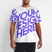 Cargar imagen en el visor de la galería, Camiseta Raglan manga corta para hombre DT36 con tres botones personalizado con foto patrón texto (impresión de imagen única)