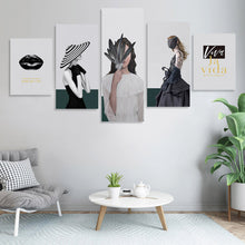 Cargar imagen en el visor de la galería, Póster Cuadro Pintura Imagen Colgante de 5 paneles Diseño de múltiples imágenes (Combinación Vertical) Cuadro de lienzo Pintura de pared de 5 partes GY0903230 Personalizado Personalizada con Foto, Texto o Logo