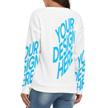 Cargar imagen en el visor de la galería, Suéter Jersey Suave con Cuello en V para Mujer MY02 con Diseño Personalizado con Impresión Completa de una imagen con Foto Logo Patrón Texto