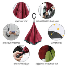Cargar imagen en el visor de la galería, Paraguas Reverso del Coche con Diseño Personalizado Personalizada de Tus Imágenes o Nombres