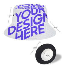 Cargar imagen en el visor de la galería, Impresión de una Sola Imagen Sombrero de Pescador Cubo de Impresión Completa Mujeres / Hombres FS0809026 Personalizado con Fotos Patrón Texto logotipo