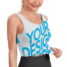 Cargar imagen en el visor de la galería, Sujetador Deportivo Top Corto de Yoga Entrenamiento para mujer YJ031 con Diseño Personalizado con Impresión Completa de una imagen con Foto Logo Patrón Texto