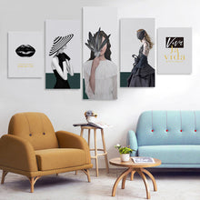 Cargar imagen en el visor de la galería, Póster Cuadro Pintura Imagen Colgante de 5 paneles Diseño de múltiples imágenes (Combinación Vertical) Cuadro de lienzo Pintura de pared de 5 partes GY0903230 Personalizado Personalizada con Foto, Texto o Logo