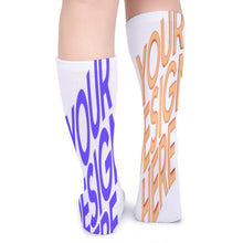 Cargar imagen en el visor de la galería, Calcetines largos y gruesos medias de mujeres y hombres personalizados con patrón foto texto (impresión de imágenes múltiples)