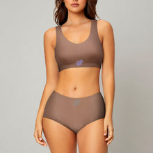 Cargar imagen en el visor de la galería, Conjunto Suave de Sujetador sin Aros y Braga / Sostén de Tirante Ajustable / Ropa Interior sin Rastro para Mujer WH021 Personalizado con Impresión en Media de Una Imagen con Foto Texto Patrón