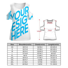Cargar imagen en el visor de la galería, Camiseta de Manga Corta con Cuello en U Hombros Descubiertos para mujer ACT Personalizada con Impresión Completa de una imagen con Foto Logo Patrón Texto