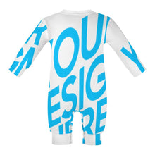 Cargar imagen en el visor de la galería, Body de bebé de manga larga y cuello redondo personalizado con patrón foto texto (impresión de imagen única)