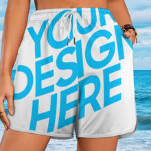 Cargar imagen en el visor de la galería, Pantalones de playa / shorts de baño cortos de secado rápido para mujer YH32 Personalizados con Impresión Completa de una imagen con Foto Logo Patrón Texto