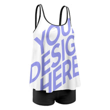 Cargar imagen en el visor de la galería, Tankini / Traje de Baño Sexy de Dos Piezas para Mujeres QZ6072 Personalizado con Impresión Completa de una imagen con Foto Logo Patrón Texto