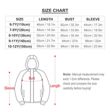 Cargar imagen en el visor de la galería, Chaqueta con capucha velcro manga larga para niños niñas A541 Personalizada con Impresión Completa de múltiples imágenes con Foto Logo Patrón Texto