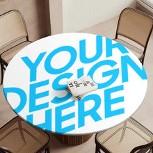 Cargar imagen en el visor de la galería, Funda de mantel redondo de tela oxford impermeable personalizado con patrón foto texto