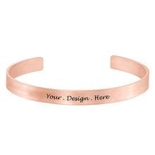 Cargar imagen en el visor de la galería, Brazalete / Pulsera abierta de plata de ley 925 chapado en oro / oro rosa de 18K para mujer hombre S0009 Personalizado Grabado con Texto Nombre