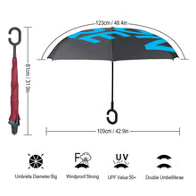 Cargar imagen en el visor de la galería, Paraguas Reverso del Coche con Diseño Personalizado Personalizada de Tus Imágenes o Nombres