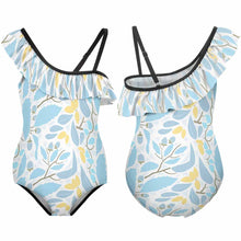 Cargar imagen en el visor de la galería, Bañador de Una Pieza para Niñas con Volantes y Cordones Ropa De Playa Verano NT010 Personalizado con Foto Logo Patrón Texto