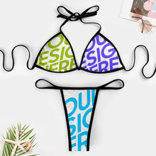Cargar imagen en el visor de la galería, Traje de baño elegante Conjunto bikini de triángulo push-up para mujer 2 piezas J195D57 personalizado con logo foto y texto (impresión de imágenes múltiples)