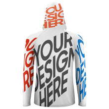 Cargar imagen en el visor de la galería, Camisa de protección UV para hombres Camisa de protección solar de secado rápido de manga larga con sombrero para el sol NZ145 personalizado con patrón foto texto (impresión de imágenes múltiples)