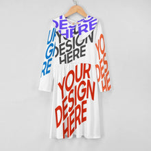 Cargar imagen en el visor de la galería, Vestido de manga larga para niña vestido acampanado F6Q personalizado con patrón foto texto (impresión de imágenes múltiples)