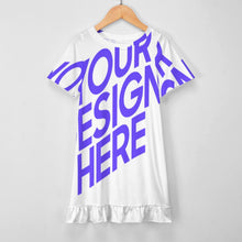 Cargar imagen en el visor de la galería, Vestido de verano para niñas vestido de manga corta F5Q personalizado con patrón foto texto (impresión de imagen única)