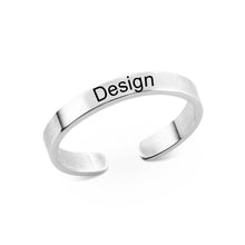 Cargar imagen en el visor de la galería, Anillo Abierto Ajustable Grabado de Cobre J0020 Personalizado con Texto Nombre