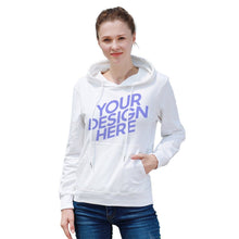 Cargar imagen en el visor de la galería, Sudadera con Bolsillo Canguro Casual Clásica con capucha de Algodón de mujer FS0816009 Personalizada con Impresión Delantera de una imagen con Foto Logo Patrón Texto