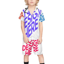 Cargar imagen en el visor de la galería, Conjunto playero de manga corta y shorts para niño (2 piezas) A27TZ personalizado con patrón texto nombre (impresión de imágenes múltiples)