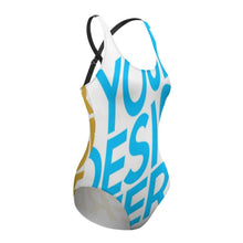 Cargar imagen en el visor de la galería, Bañador / Bikini de Una Pieza con Tirantes Cruzados de Mujer LT3150 Personalizado con Foto Logo Patrón Texto (impresión Completa de múltiples imágenes)
