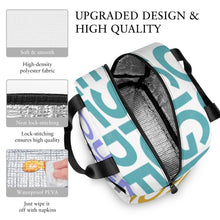 Cargar imagen en el visor de la galería, Bolsa de Almuerzo / Lonchera Térmica con Bolsillo Grande de Comida para Oficina Escuela para Mujer Hombre Niños XB0602049 Personalizada Impresion Completa de Múltiples Imágenes con Foto Logo Patrón Texto