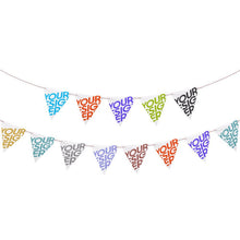 Cargar imagen en el visor de la galería, Banderín Bandera de Partido Decoraciones de Fiesta 13 Piezas GY0904017 Personalizado Impresion Completa de Múltiples Imágenes con Foto Logo Patrón Texto