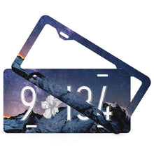 Cargar imagen en el visor de la galería, Marco de matrícula placa de matrícula de aluminio impreso, 4 agujeros de tornillo, capa transparente de protección UV, resistente a la intemperie QC1101017 Personalizado Personalizada con Foto, Texto o Logo